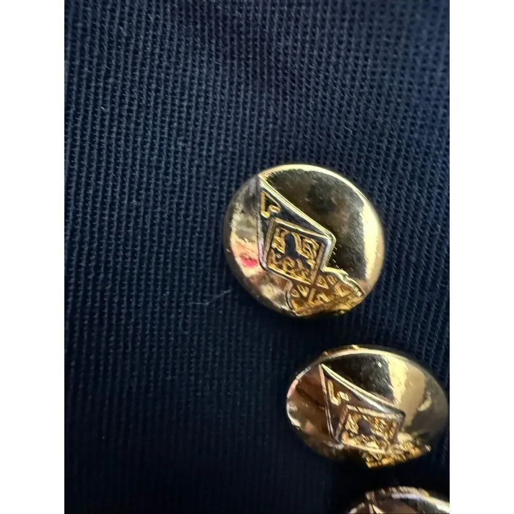 Austin Reed Black 100% Wool Equestrian Blazer Women’s Size 12 Riding Style Gold